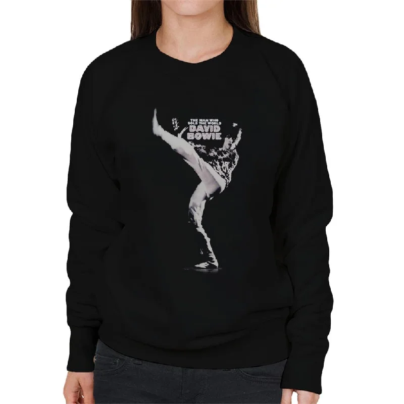 David Bowie The Man Who Sold The World Women's Sweatshirt Hoodie with Bell Sleeves Flared Feminine