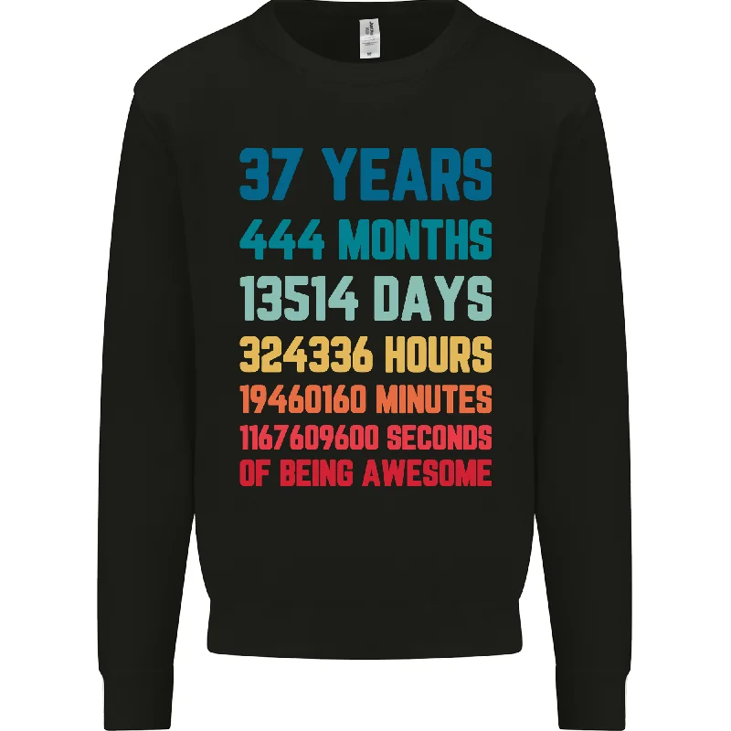 37th Birthday 37 Year Old Men's Sweatshirt - Premium Comfort and Style Hoodie with Typography Text Message