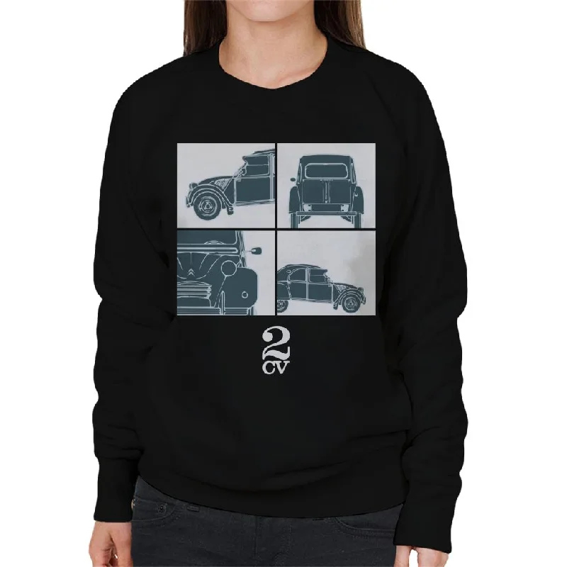 Citroën 2CV White Glamour Close Ups Women's Sweatshirt Hoodie with Lining Warm Insulated