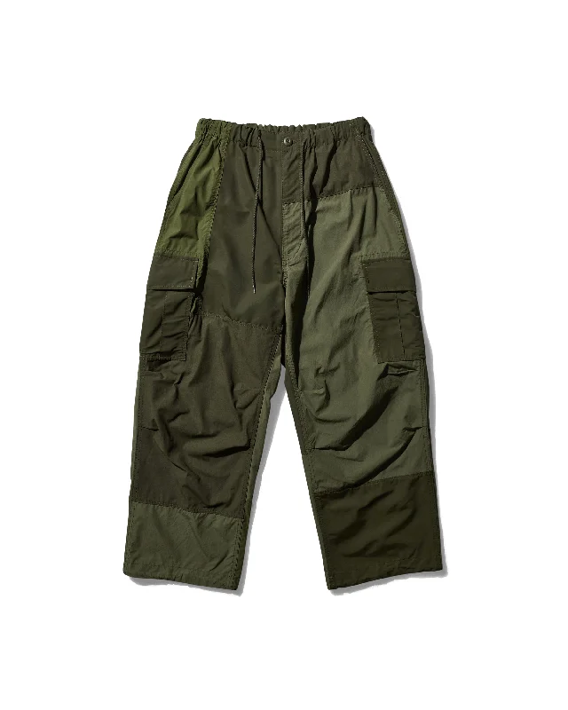 Patchwork Pant - Green Relaxed Casual Leggings