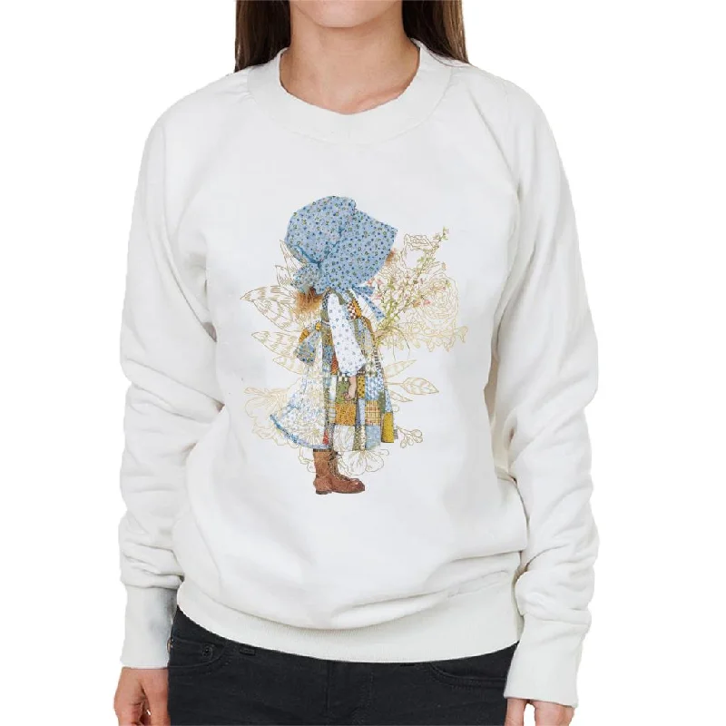 Holly Hobbie Classic Hat And Flowers Women's Sweatshirt Hoodie with Belted Waist Structured Tailored