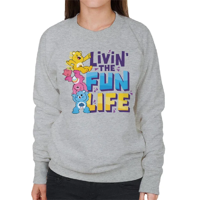 Care Bears Unlock The Magic Livin The Fun Life Women's Sweatshirt Hoodie with Elastic Cuffs Stretchable Comfortable