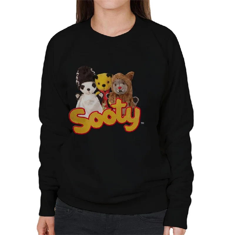 Sooty Halloween Spooky Trio Women's Sweatshirt Hoodie with Hem Contrast Bold Stylish