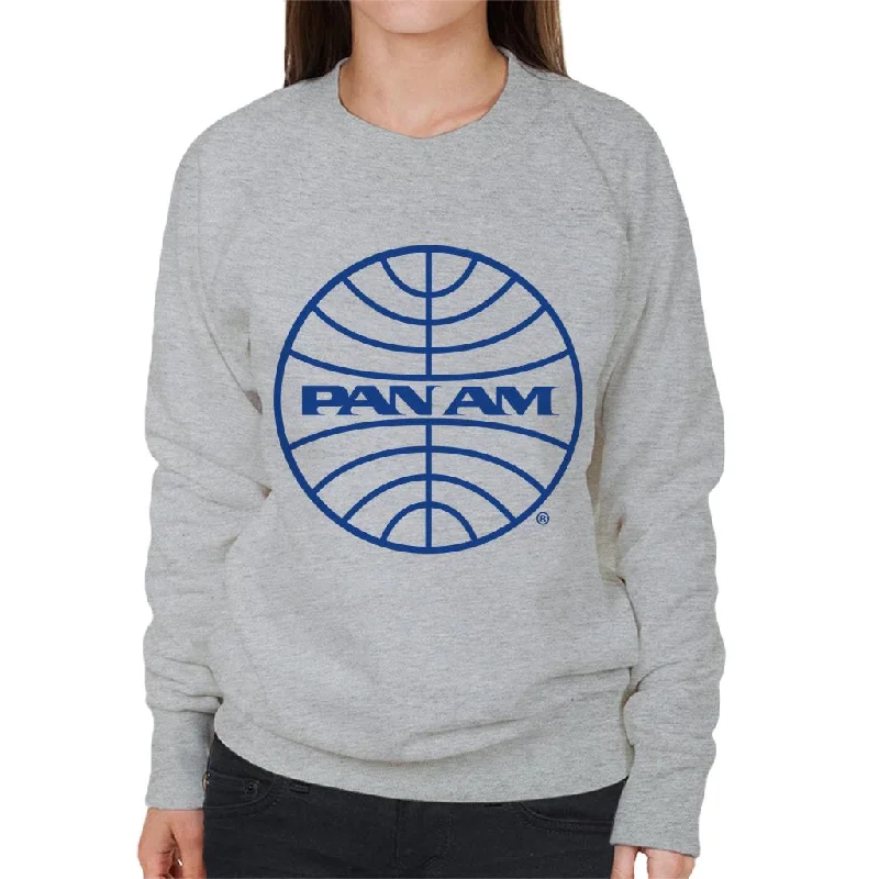 Pan Am Blue Logo Women's Sweatshirt Hoodie with Lining Warm Insulated