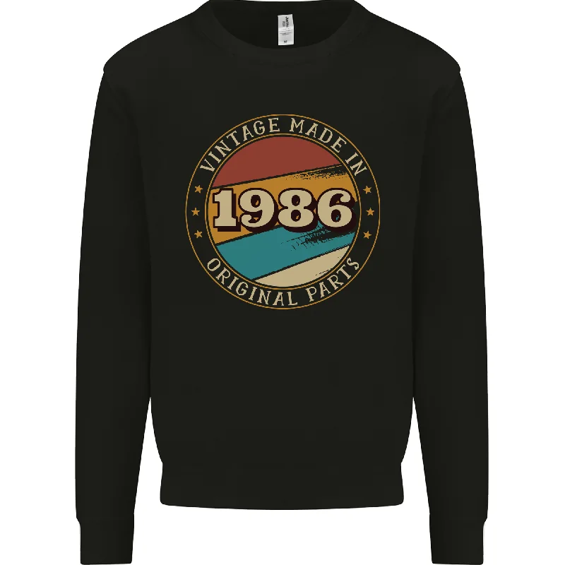 38th Birthday  Vintage Made In 1986 Mens Sweatshirt Jumper Oversized Hoodie Comfort Casual