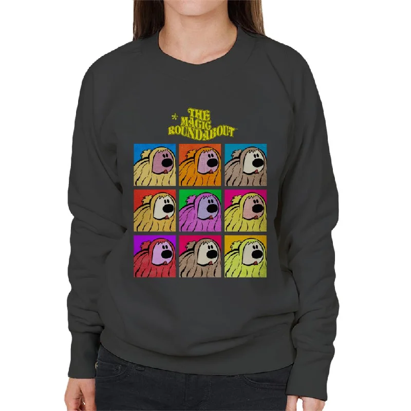 The Magic Roundabout Dougal Pop Art Women's Sweatshirt Hoodie with Longline Fit Extended Stylish