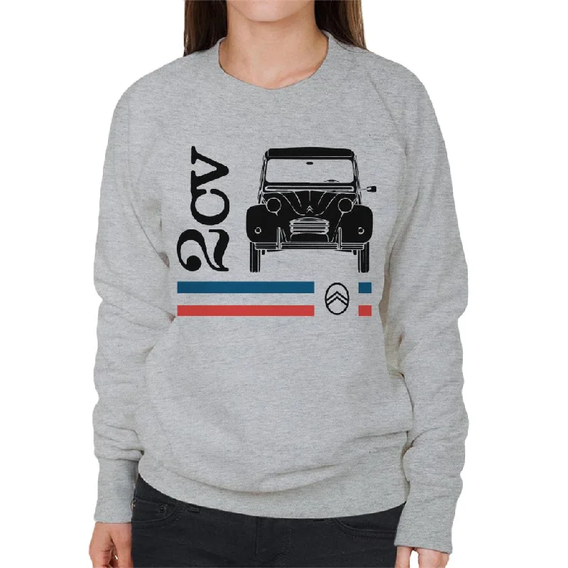 Citroën Black 2CV Racing Stripes Women's Sweatshirt Hoodie with Hem Elastic Stretchable Comfortable