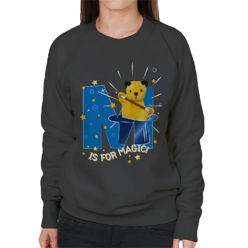 Sooty Top Hat M Is For Magic Women's Sweatshirt Hoodie with Half-Zip Sporty Casual