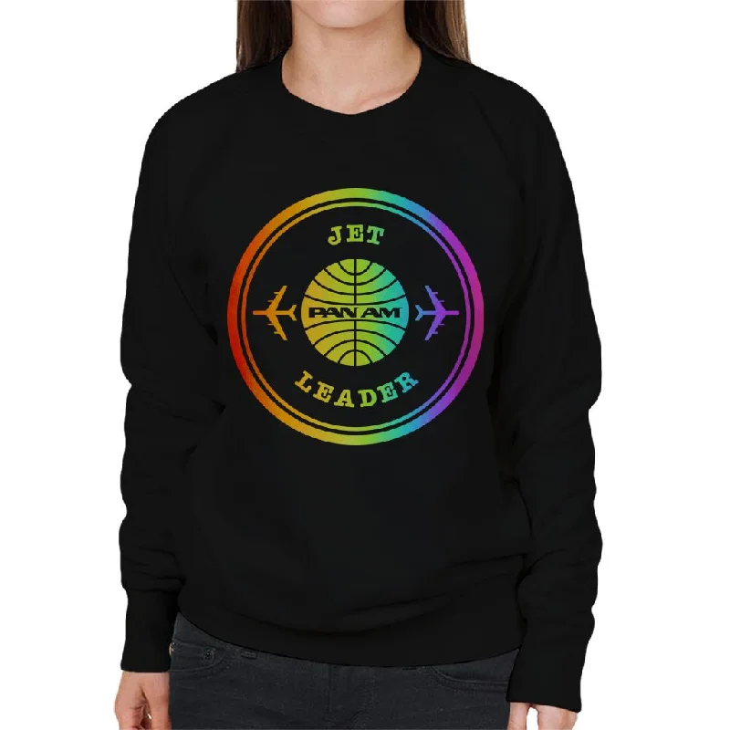 Pan Am Jet Leader Rainbow Foil Women's Sweatshirt Hoodie with Illustration Artistic Creative