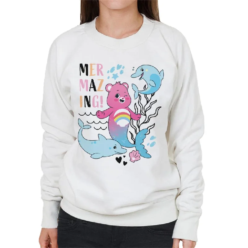 Care Bears Unlock The Magic Cheer Bear Mermazing Women's Sweatshirt Hoodie with Patch Decorative Personalized