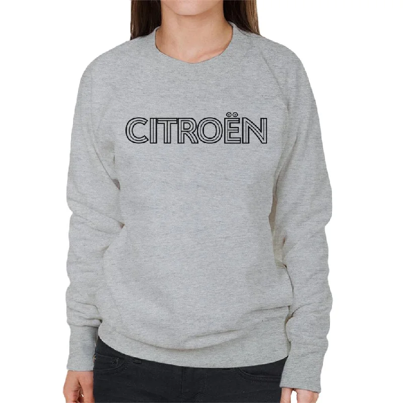 Citroën Retro Line Black Logo Women's Sweatshirt Hoodie with Camouflage Military Edgy