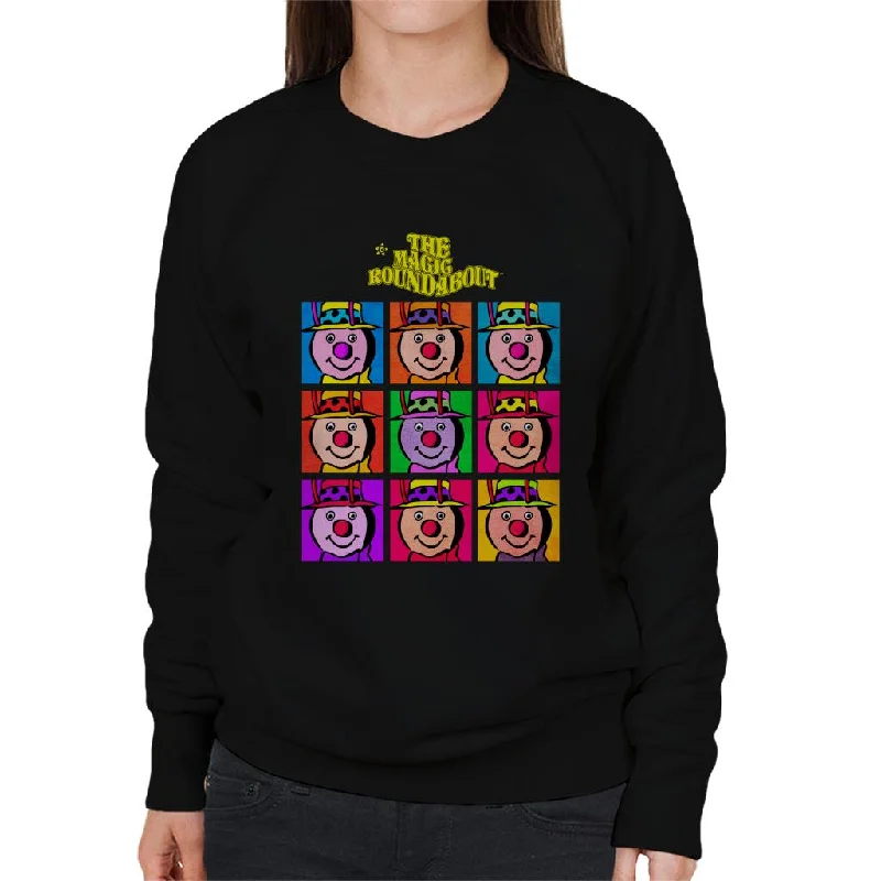 The Magic Roundabout Brian Pop Art Women's Sweatshirt Hoodie with Puffed Sleeves Voluminous Trendy