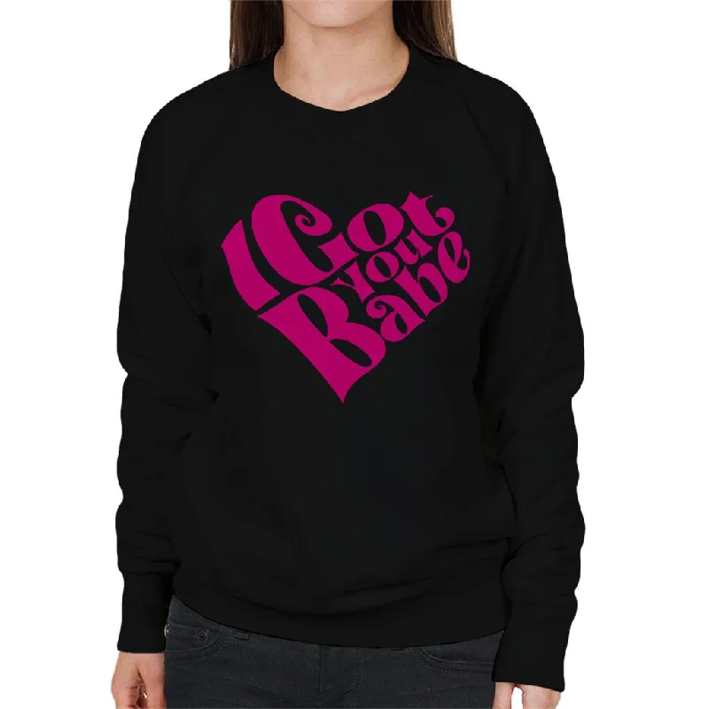 Sonny & Cher I Got You Babe Women's Sweatshirt Hoodie with Exposed Zipper Edgy Industrial