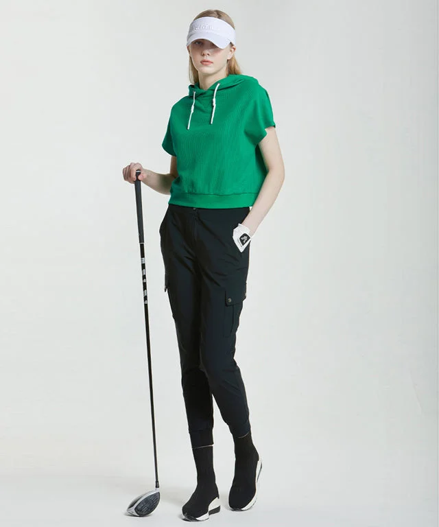 Side Cargo Pocket Jogger Pants - Black Stretch Fit Pants