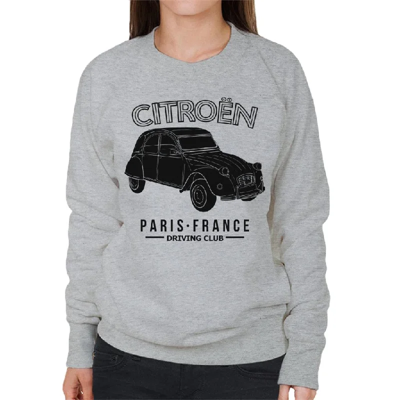 Citroën Driving Club Black 2CV Paris France Women's Sweatshirt Hoodie with Lace Feminine Delicate