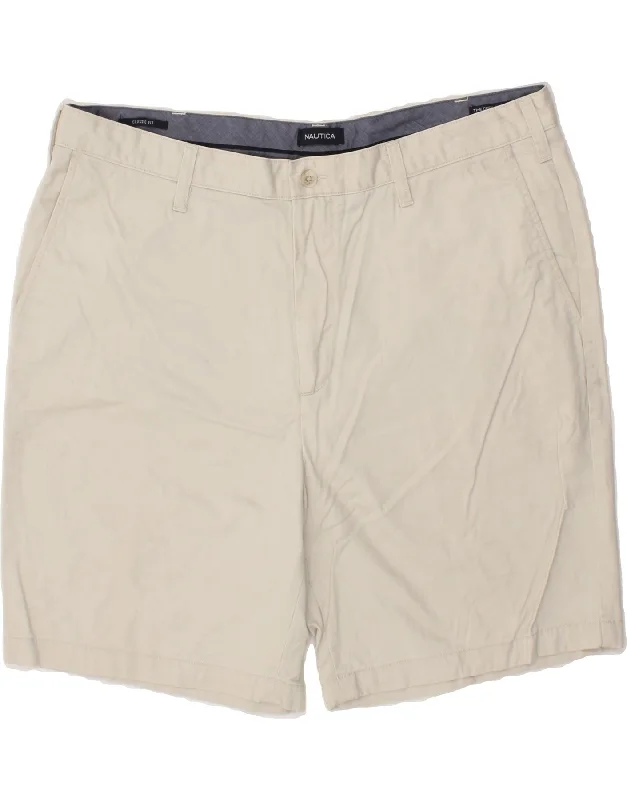 NAUTICA Mens The Deck Pant Classic Fit Chino Shorts W40 XL Beige Cotton Chic Faux Leather Pants