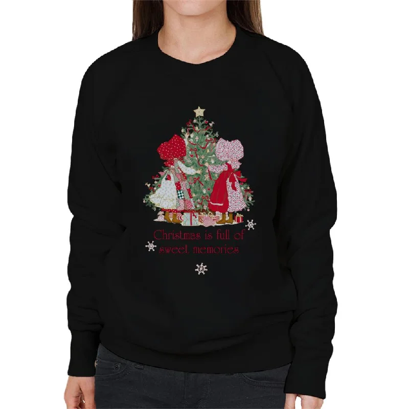 Holly Hobbie Christmas Sweet Memories Women's Sweatshirt Hoodie with Stripes Bold Sporty