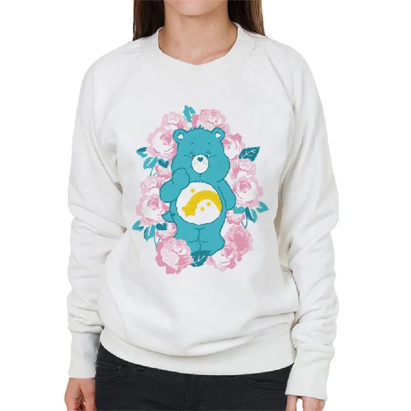 Care Bears Wish Bear Pink Flowers Women's Sweatshirt Hoodie with High Neck Warm Protective