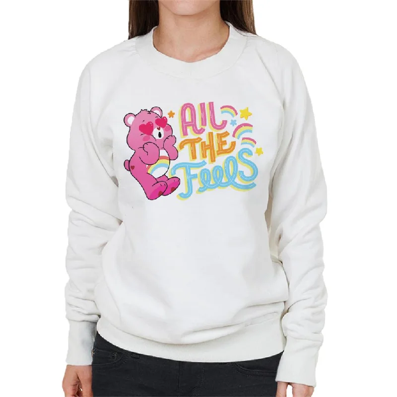 Care Bears Unlock The Magic All The Feels Women's Sweatshirt Hoodie with Elastic Waist Stretchable Comfortable