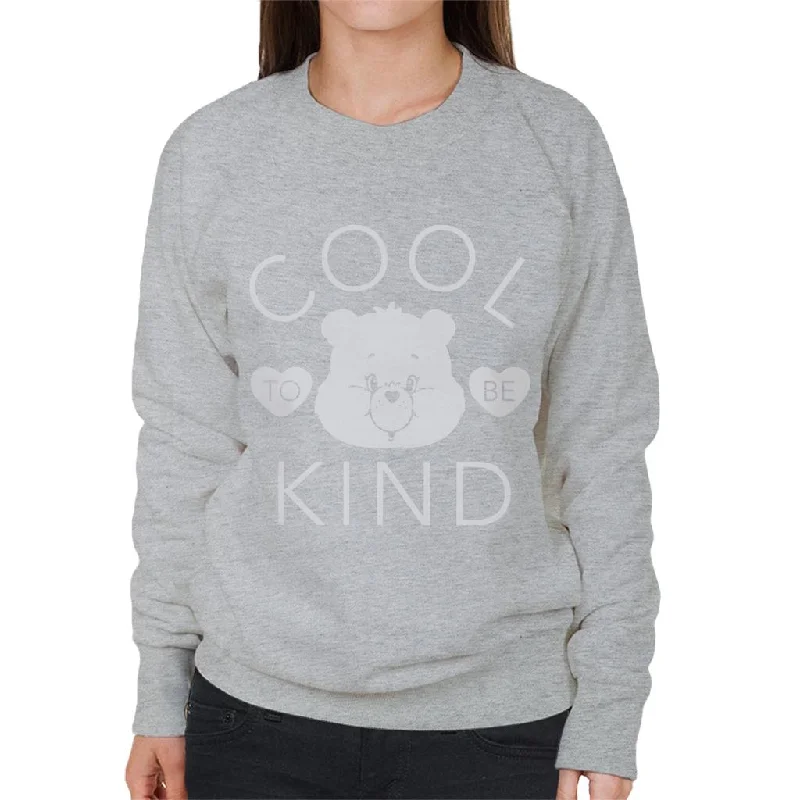 Care Bears Tenderheart Bear Cool To Be Kind White Print Women's Sweatshirt Hoodie with Bell Sleeves Flared Feminine