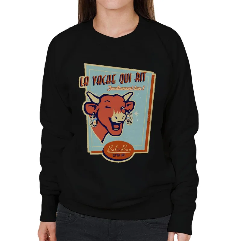 The Laughing Cow For Cheese Lovers Women's Sweatshirt Hoodie with Raglan Sleeves Sporty Comfortable