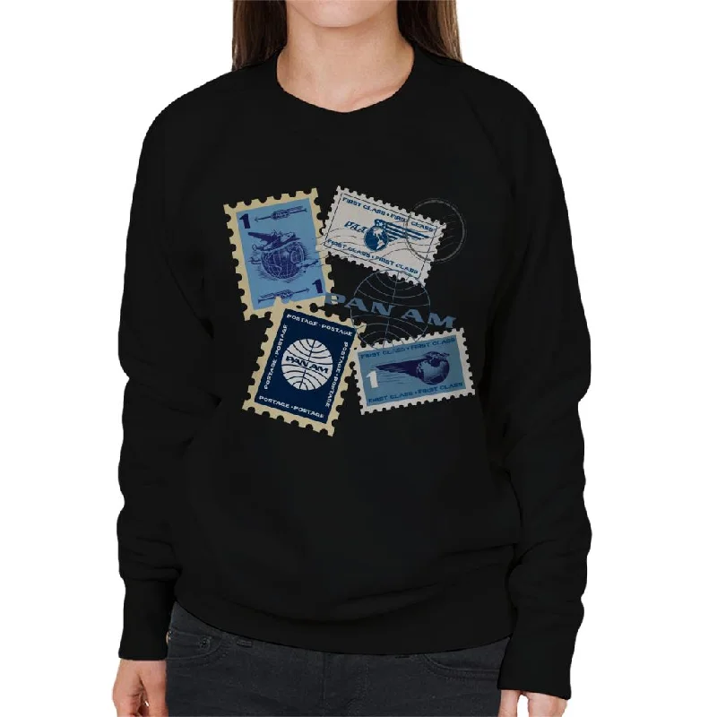 Pan Am Postage Stamps Montage Women's Sweatshirt Hoodie with Mesh Breathable Sporty