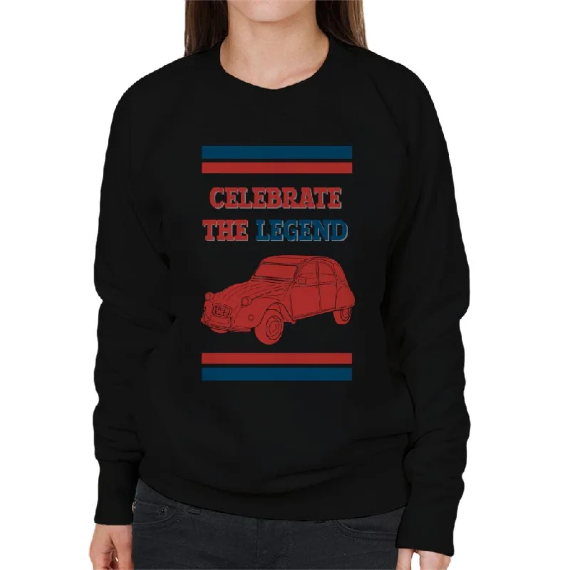 Citroën 2CV Celebrate The Legend Women's Sweatshirt Hoodie with Hem Raw Edge Edgy Unfinished