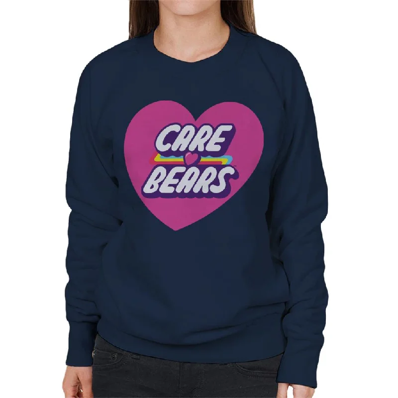 Care Bears Unlock The Magic Pink Heart Women's Sweatshirt Hoodie with Hem Fringe Bohemian Relaxed