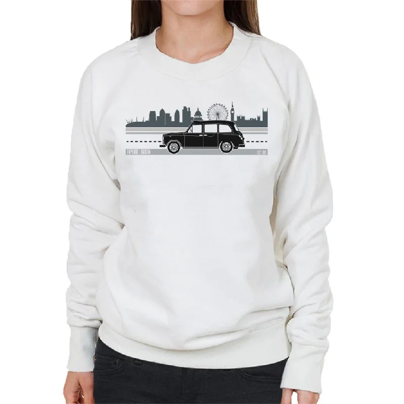 London Taxi Company TX4 Driving Along The City Women's Sweatshirt Hoodie with Embroidery Detailed Premium