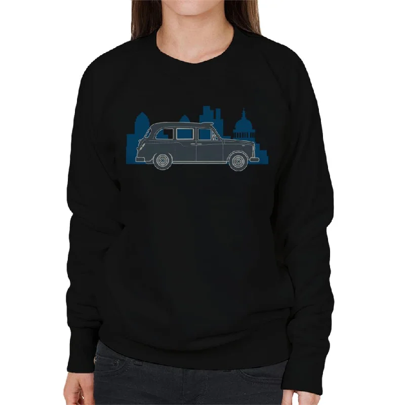 London Taxi Company TX4 Within The City Women's Sweatshirt Hoodie with Rhinestones Sparkly Elegant