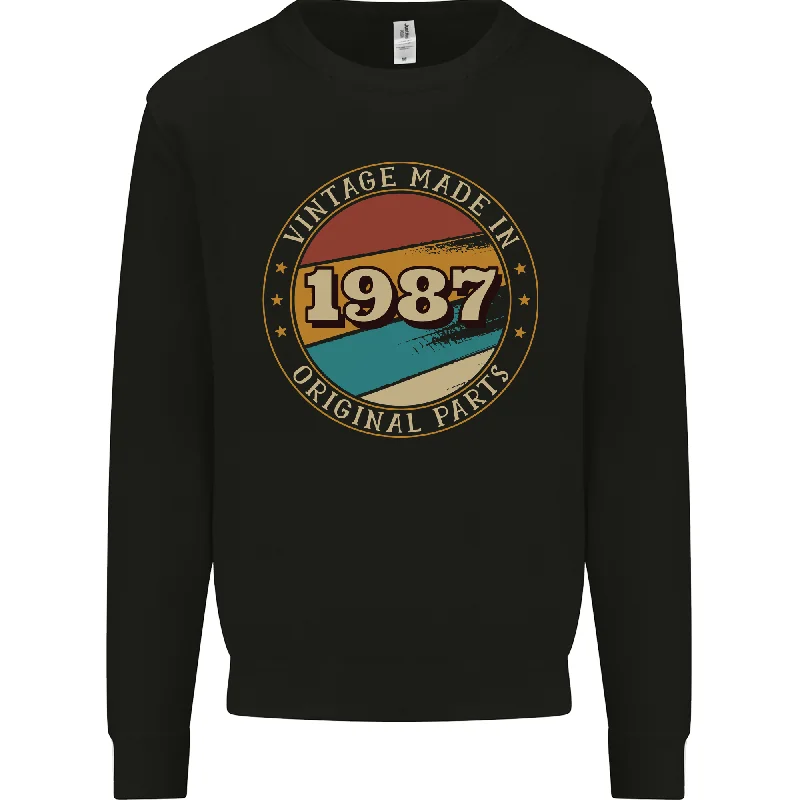 37th Birthday  Vintage Made In 1987 Mens Sweatshirt Jumper Hoodie with Print Artistic Unique