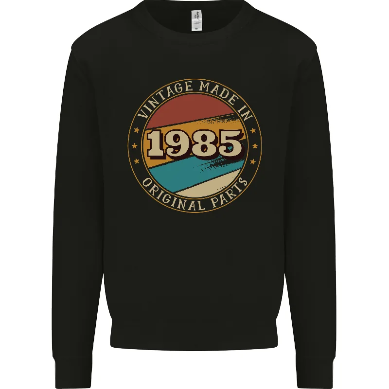 39th Birthday  Vintage Made In 1985 Mens Sweatshirt Jumper Hoodie with Hem Ribbing Snug Secure