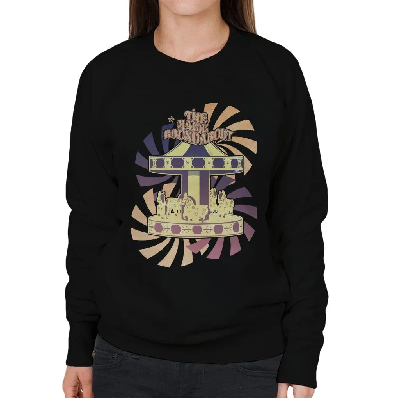 The Magic Roundabout Retro Carousel Women's Sweatshirt Hoodie with Zipper Versatile Modern