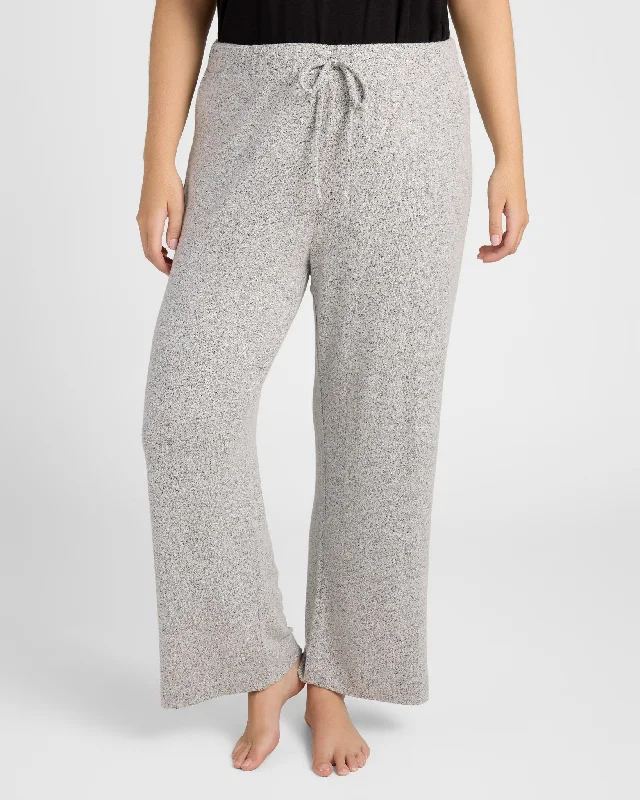 Plus Size Heathered Shoreline Hacci Lounge Pant Trendy Palazzo Pants