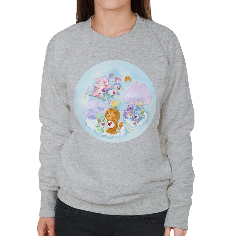 Care Bears Brave Heart Lion Pink Trees Women's Sweatshirt Hoodie with High-Low Hem Asymmetrical Trendy