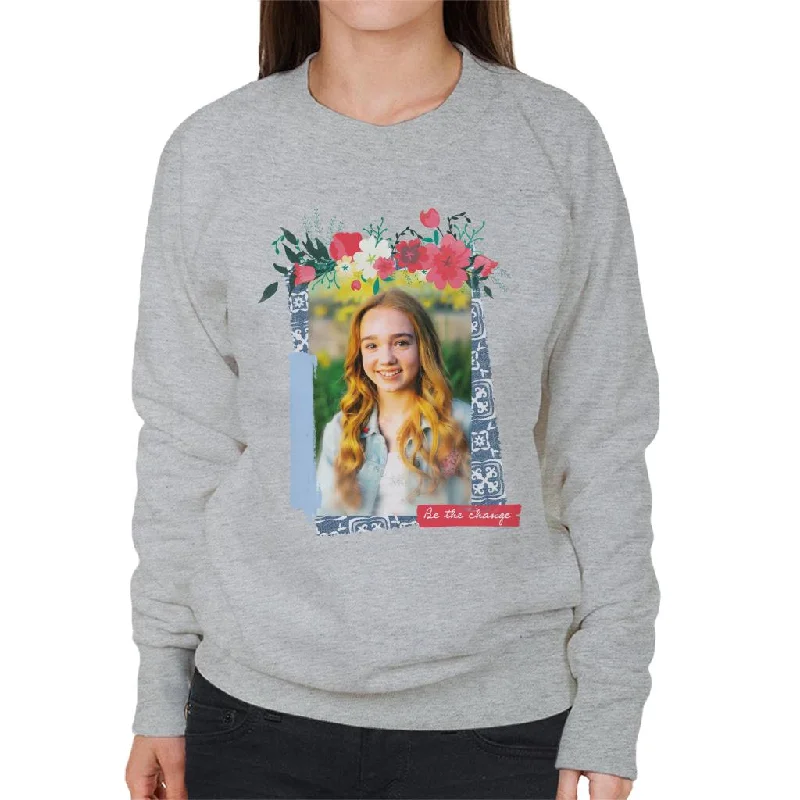 Holly Hobbie Be The Change Floral Border Women's Sweatshirt Hoodie with Print Artistic Unique