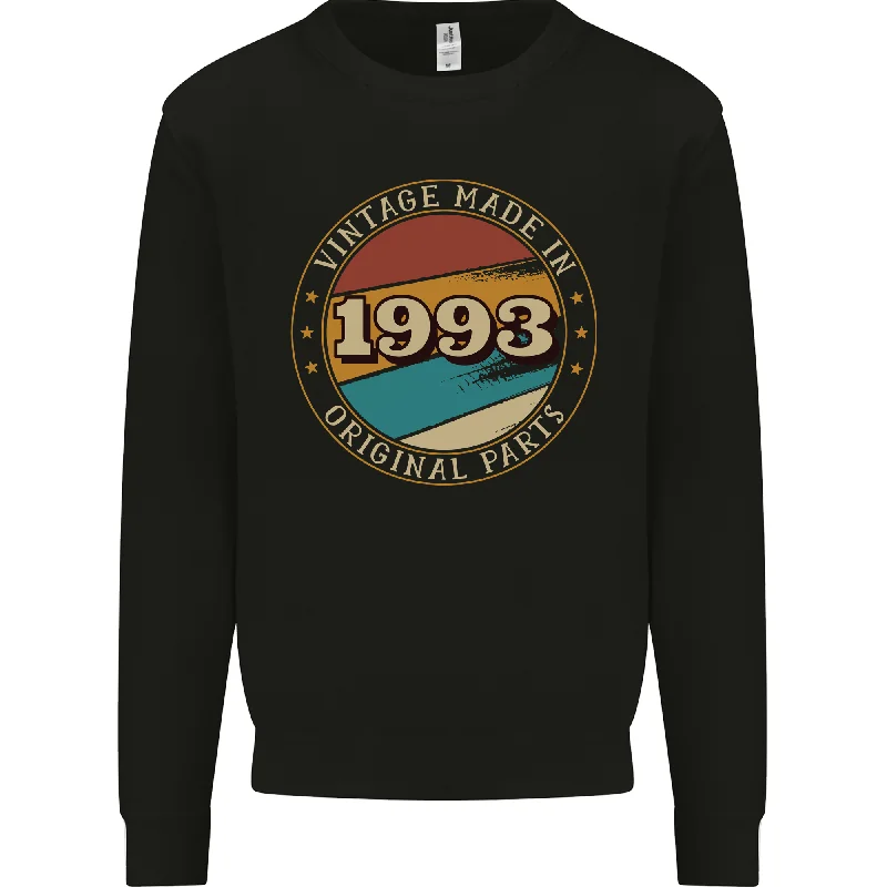 31st Birthday  Vintage Made In 1993 Mens Sweatshirt Jumper Hoodie with Tie-Dye Psychedelic Retro