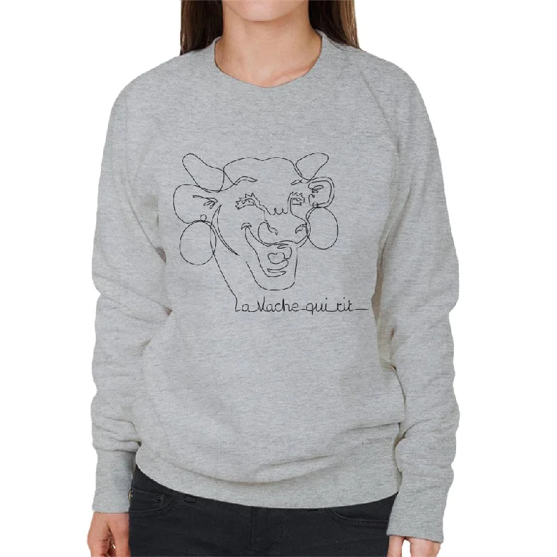 The Laughing Cow Handwritten Close Up Logo Women's Sweatshirt Hoodie with Strings Custom Fit Adjustable