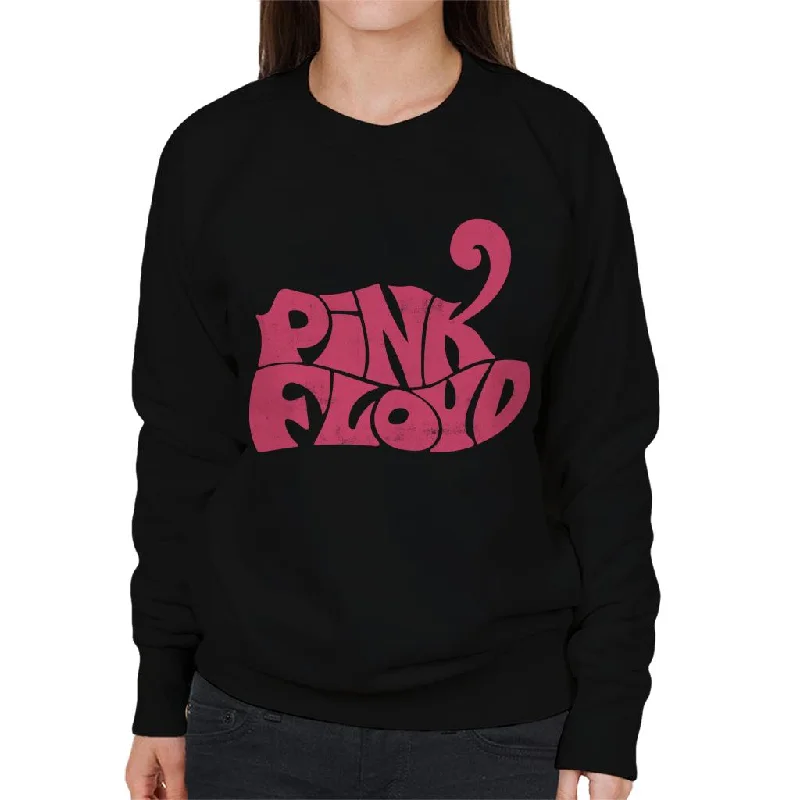 Pink Floyd Retro Logo Women's Sweatshirt Hoodie with Hem Detail Decorative Unique