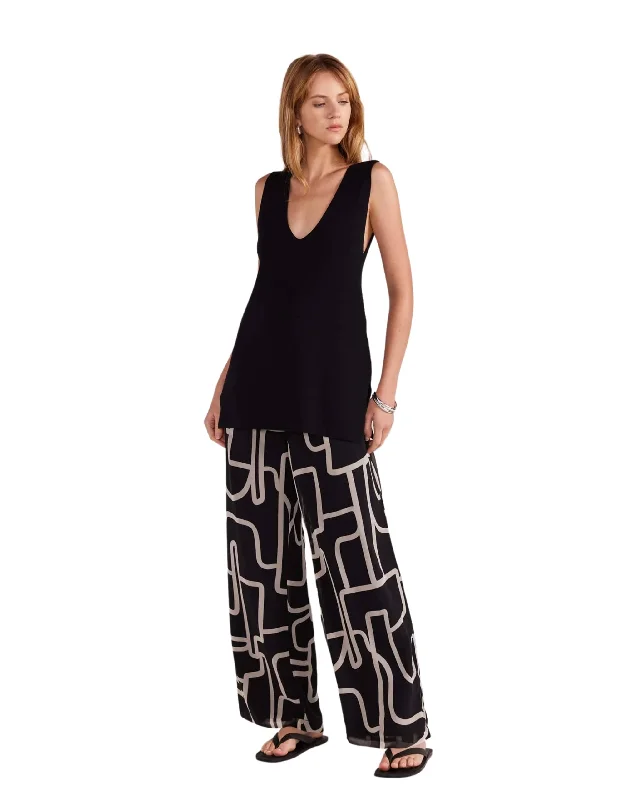 Vento Wide Leg Pants Stylish Paperbag Waist Pants