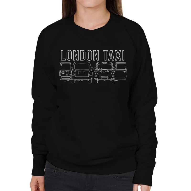 London Taxi Company TX4 Open Door Women's Sweatshirt Hoodie with Stripes Bold Sporty