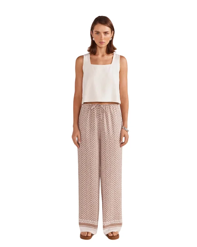 Soleil Drawstring Pants Elegant High-Waist Pants
