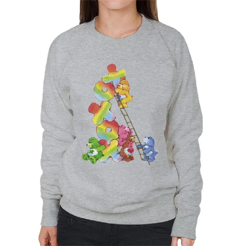 Care Bears Birthday Bear Xoxox Climbing Ladder Women's Sweatshirt Hoodie with Hem Patch Decorative Personalized