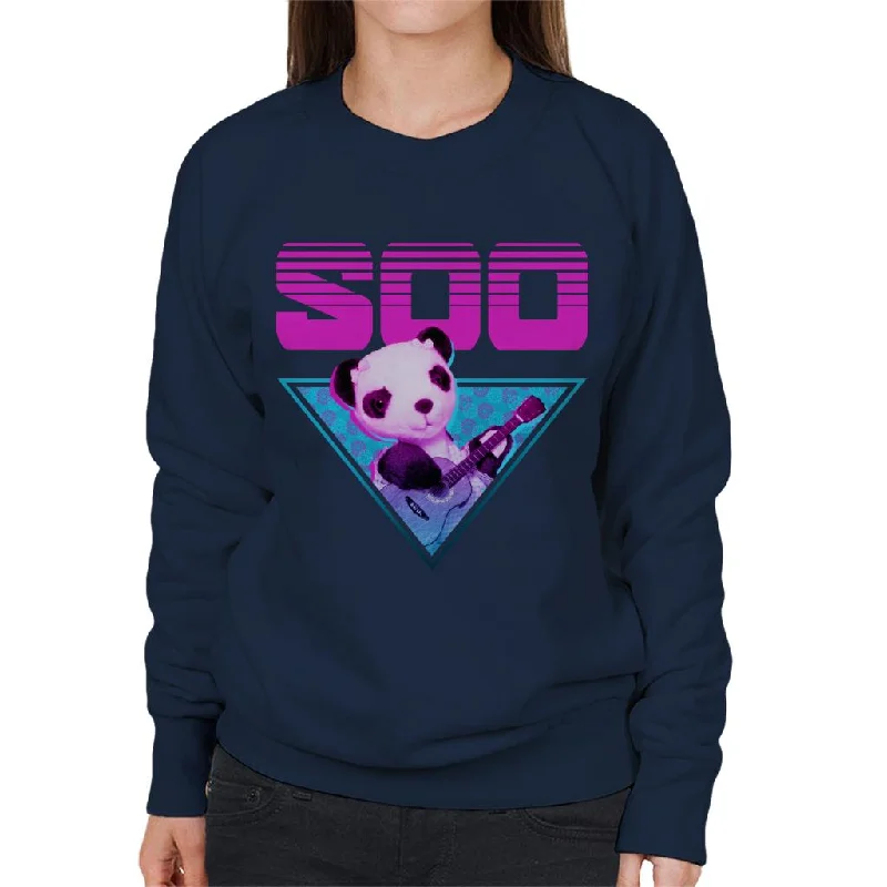 Sooty Soo Guitar Vaporwave Women's Sweatshirt Hoodie with Hem Ribbing Snug Secure