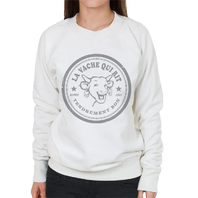 The Laughing Cow Badge Logo Women's Sweatshirt Hoodie with Monochrome Minimalist Simple