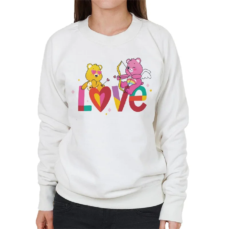 Care Bears Unlock The Magic Valentines Love Arrows Women's Sweatshirt Hoodie with Zipper Versatile Modern