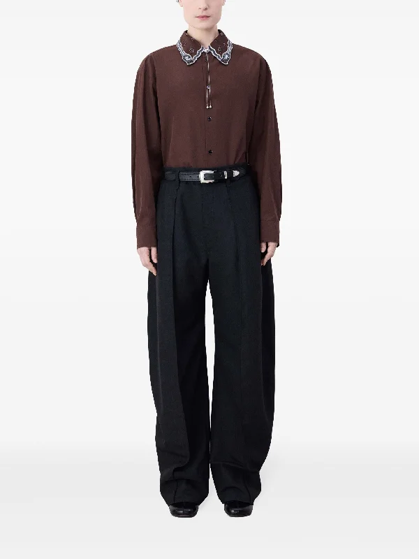 LEMAIRE - Women Curved Volume Tailored Pants Elegant Silk Pants