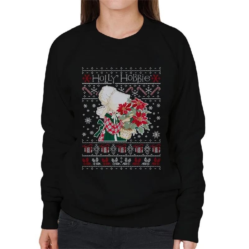 Holly Hobbie Heritage Christmas Holly Women's Sweatshirt Hoodie with Snap Buttons Easy Quick