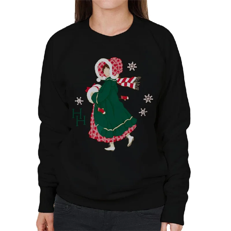 Holly Hobbie Christmas Dress Women's Sweatshirt Hoodie with Applique Textured Unique