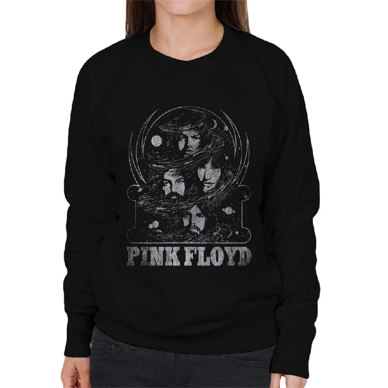 Pink Floyd Bandmates Faces Women's Sweatshirt Hoodie with Hood Adjustable Protection